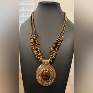 Elegant Brown Beaded Necklace